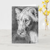 ライオンスペンスケッチグリーティングカード カード (黄色い花)