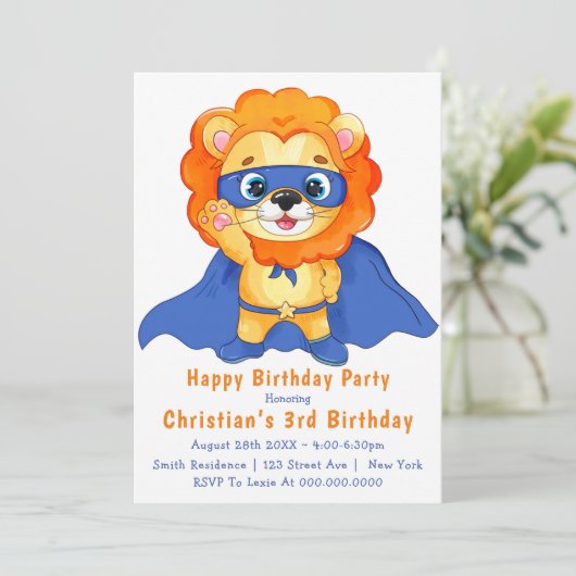 ライオンスーパーヒーロー第3誕生日招待状 (スタンド正面)