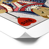 ライオンズの王と女王ハート – 青 ポスター (角)