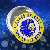 ライオンズイエローとブルー大学院生の母親 缶バッジ