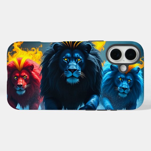 ライオンズカラフルの電話ケース Case-Mate iPhoneケース (裏面 (横))
