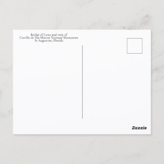 ライオンズセントオーガスティンフロリダ旅行の橋 ポストカード (裏面)