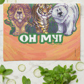 ライオンズタイガーは私を支える キッチンタオル (折り畳み)