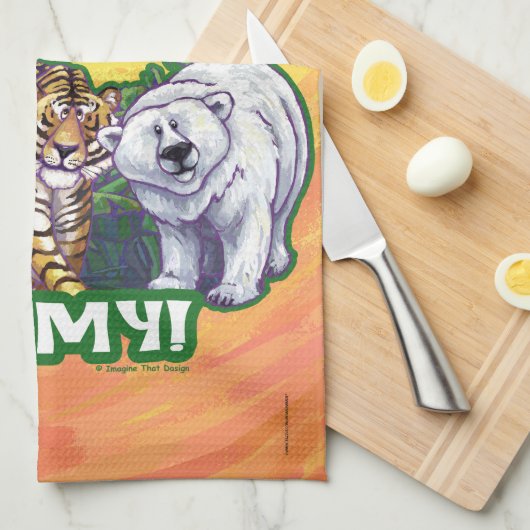 ライオンズタイガーは私を支える キッチンタオル (四つ折り)