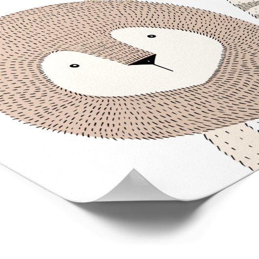 ライオンズタイガースが動物の赤ちゃんシャワー歓迎サインを支える ポスター (角)