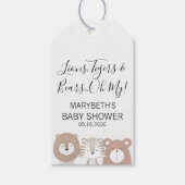 ライオンズタイガース&ベアーズアニマルベビーシャワーギフトラベル ギフトタグ (正面)