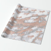 ライオンズピンクローズバラ金ゴールドメタリックマーブルグレー ラッピングペーパー (アンロールド)