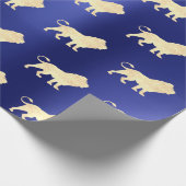 ライオンズフォキシエ金ゴールドグラムVIPメタリックサファイアブルー ラッピングペーパー (角)