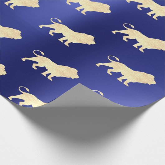 ライオンズフォキシエ金ゴールドグラムVIPメタリックサファイアブルー ラッピングペーパー (角)