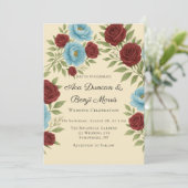 ライオンズブルーピーニー&レッドローズ結婚ズお祝い 招待状 (スタンド正面)