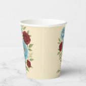 ライオンズブルー牡丹とフィグパープルバラ結婚ズ 紙コップ (右)