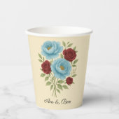 ライオンズブルー牡丹とフィグパープルバラ結婚ズ 紙コップ (正面)