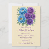 ライオンズブルー牡丹&フィグパープル婚約パーティ 招待状 (正面)