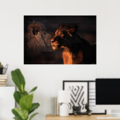 ライオンズプリント ポスター (ホームオフィス)