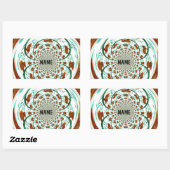 ライオンズワイルドライフカレイデスコープのパターンカスタム 長方形シール (シート)