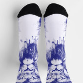 ライオンズヴィンテージブルーペンイラストレーション ソックス (上部)