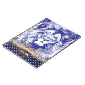 ライオンズヴィンテージペンイラストレーション素朴カスタム ノートブック (左側)