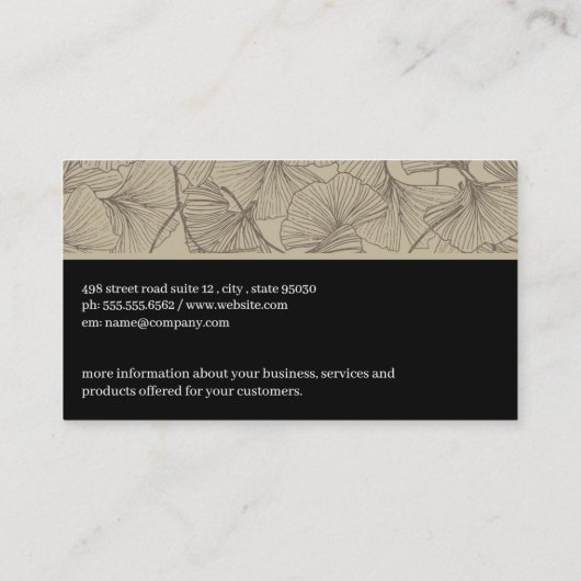 ライオンズ王室のクレスト | ヴィンテージ銀杏 名刺 (裏面)