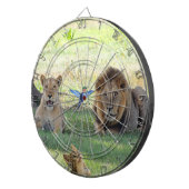 ライオンズ。ジャングルの上でネコとハミングバード ダーツボード (正面右)