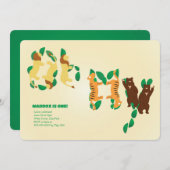 ライオンズ、タイガース、ベア誕生日招待状 招待状 (正面/裏面)