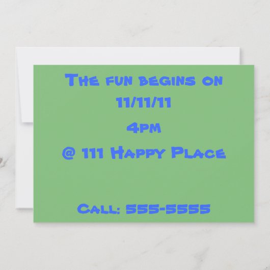 ライオンタイガーベア子供の誕生日パーティの招待状 招待状 (裏面)