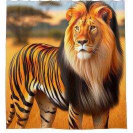 ライオンタイガー シャワーカーテン