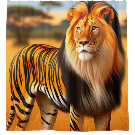 ライオンタイガー シャワーカーテン (正面)