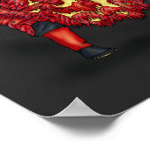 ライオンダンサー中国のフィレクラッカーイラストレーション ポスター (角)