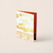 ライオンダンス中国の新年の豪華グリーティングカード 箔カード (正面)