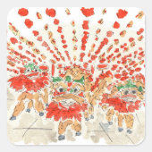 ライオンダ中国のンスウォーター色 スクエアシール (正面)