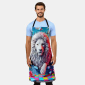 ライオンデザイン エプロン (着用した状態)