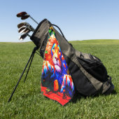 ライオンデザイン ゴルフタオル (グリーン)