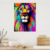 ライオンデジタカラフルルアート ポスター (キッチン)