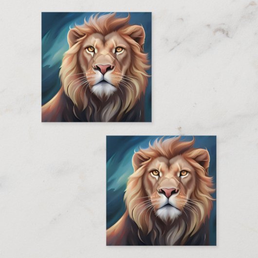 ライオンデジタルアートポートレート-56556 スクエア名刺 (正面/裏面)