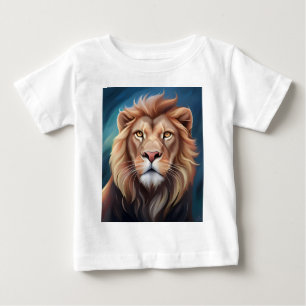 ライオンデジタルアートポートレート-56556 ベビーTシャツ