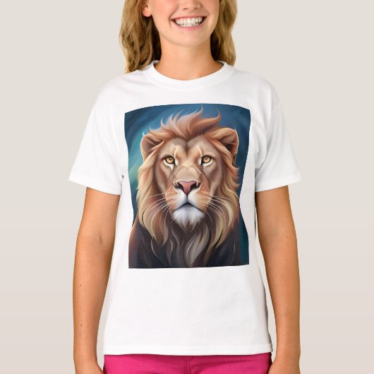 ライオンデジタルアートポートレート-56556 Tシャツ (正面)