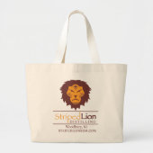 ライオントストライプのートバッグ ラージトートバッグ (正面)