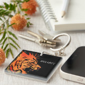 ライオントリベットのギフトボックス銀メッキネックラックのように キーホルダー (正面右)