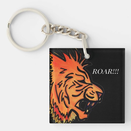 ライオントリベットのギフトボックス銀メッキネックラックのように キーホルダー (正面)