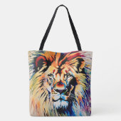 ライオントートバッグ – アフリカンサファリインスパイアデザイン トートバッグ (裏面)