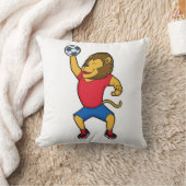 ライオンハンドボール選手ハンドボール クッション (ブランケット)