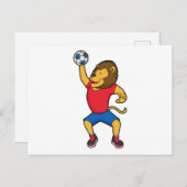 ライオンハンドボール選手ハンドボール ポストカード (正面/裏面)