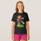 ライオンハンドボール選手ハンドボール Tシャツ (正面フル)