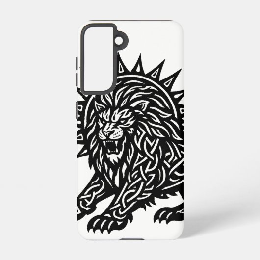 ライオンハートの獅子 レオの太陽のたてがみ | BurnsInHell Samsung Galaxyケース (裏面)