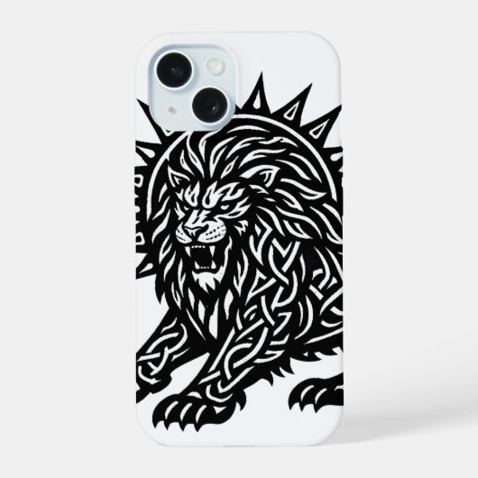 ライオンハートの獅子 レオの星座｜BurnsInHell iPhone 15ケース (裏面)