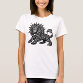ライオンハートの獅子 レオの星座｜BurnsInHell Tシャツ (正面)