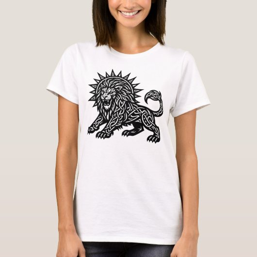 ライオンハートの獅子 レオの星座|BurnsInHell Tシャツ (正面)