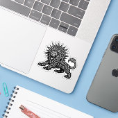 ライオンハート レオ ライオン 星座グッズ 獅子座 BurnsInHell シール (ノートパソコンとiPhone)