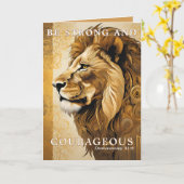 ライオンバイブル引用文強い卒業 カード (黄色い花)