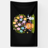 ライオンバニーイースターキュートツリー狩り卵 横断幕 (縦)